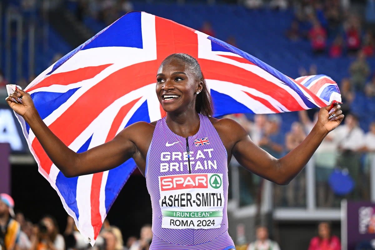 Winner: Dina Asher-Smith claimed success in the women’s 100m final in Rome on Sunday night (Getty Images for European Athletics)