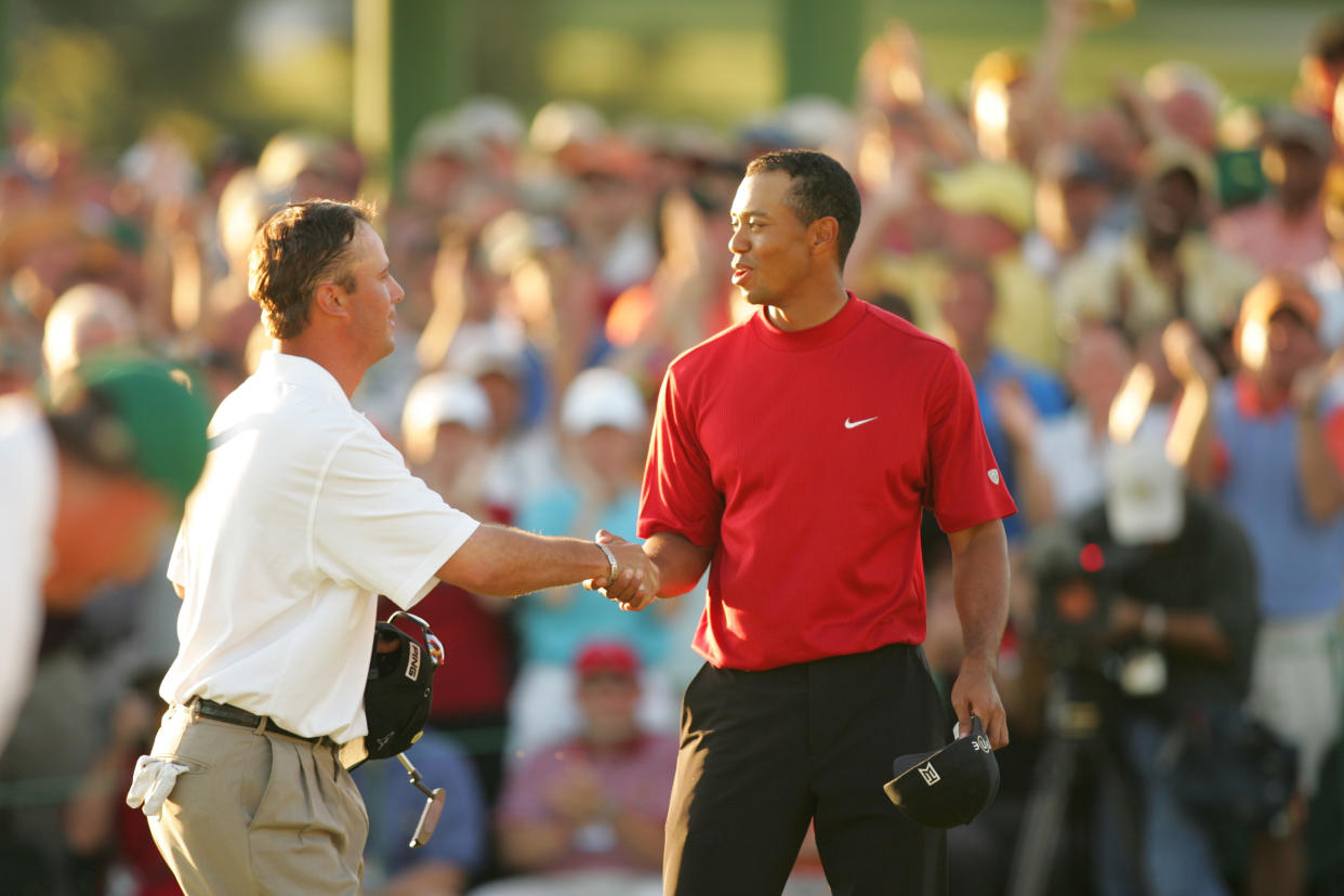 Chris DiMarco took Tiger Woods to a playoff at the 2005 Masters but couldn't quite get the win. (Icon SMI/Icon Sport Media via Getty Images)