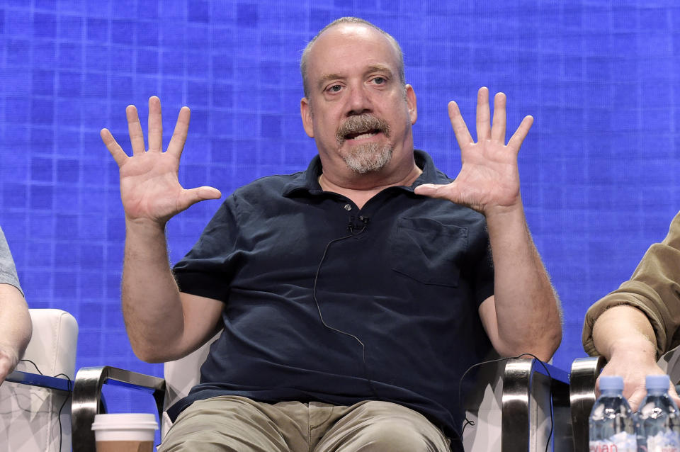 FILE - Paul Giamatti participates in the "Lodge 49" panel during the TCA Summer Press Tour on Saturday, July 28, 2018, in Beverly Hills, Calif. Giamatti turns 56 on June 6. (Photo by Richard Shotwell/Invision/AP, File)