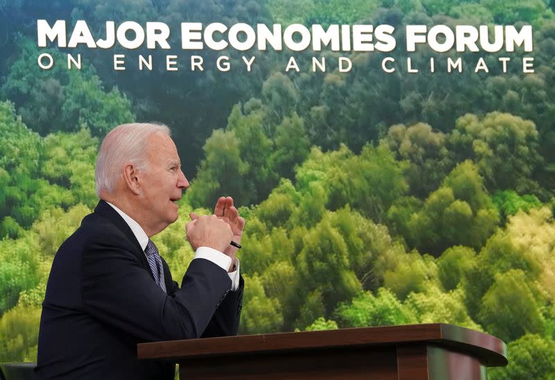 U.S. President Biden Biden convenes a virtual leader-level meeting of the Major Economies Forum (MEF) in Washington