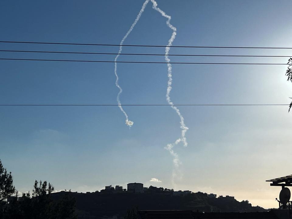 Israel's Iron Dome intercepts a rocket launched from Lebanon on May 31, 2024.