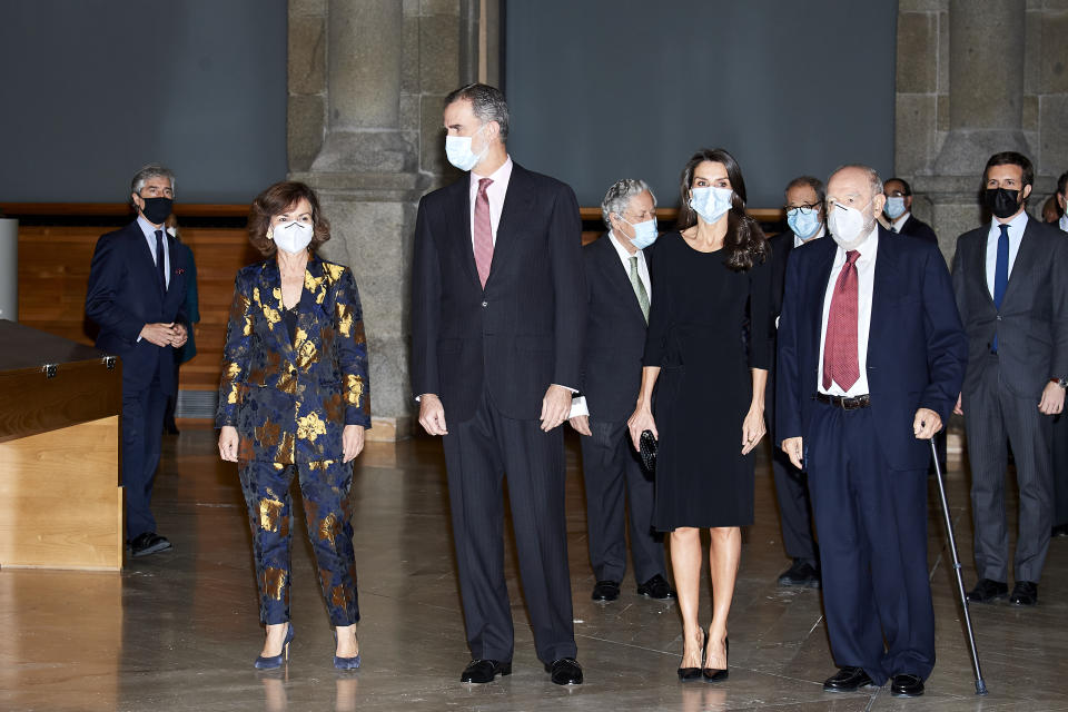 Los reyes llegando a la entrega de los premios Francisco Carcedo, el 18 de noviembre.  (Photo by Carlos Alvarez/Getty Images)