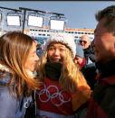 <p>Snowboarder Chloe Kim embraces her parents after winning her first gold medal. Kim’s father quit his job when she was younger to dedicate himself to her snowboarding. (Instagram | @chloekimsnow) </p>