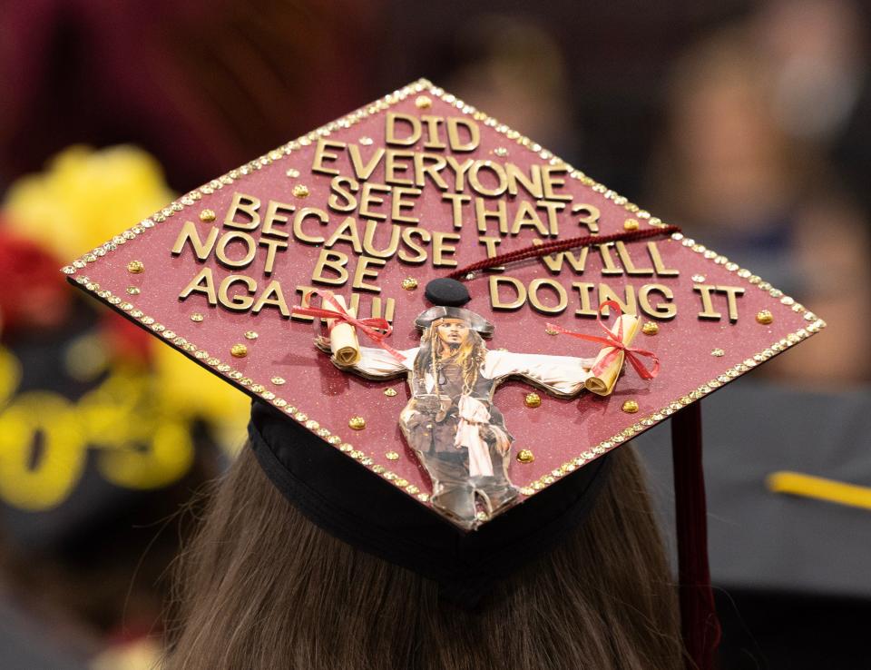 A mortar board from Walsh University's commencement ceremony.