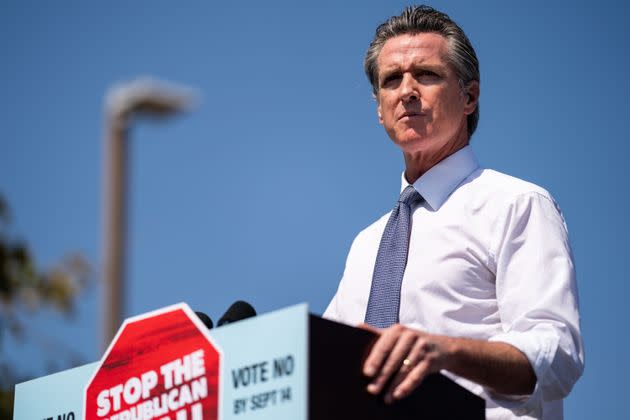 California Gov. Gavin Newsom (D) is expected to survive the recall effort on Tuesday. He benefited from a Republican opponent whom Democrats easily painted as extreme. (Photo: Kent Nishimura/Getty Images)