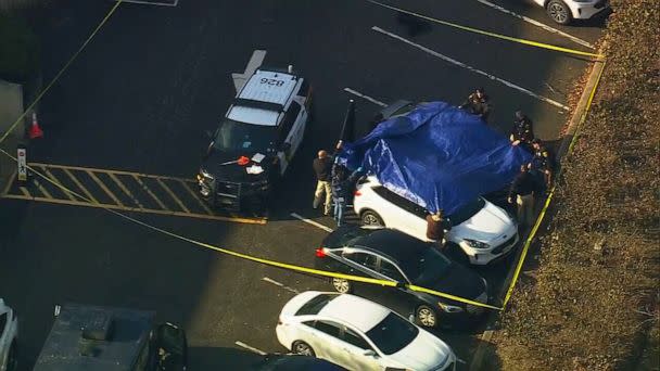 PHOTO: In this screen grab from a video, the scene of the shooting of N.J. councilperson Russell Heller is shown in Franklin Township, N.J., on Feb. 8, 2023. (WABC)
