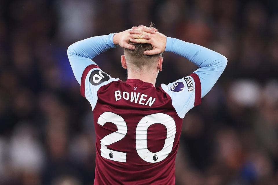 Jarrod Bowen found chances few and far between on a frustrating night for West Ham against Brighton (Getty Images)