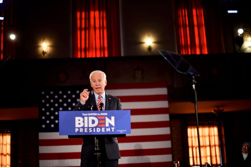 Democratic presidential candidate and former Vice President Joe Biden speaks in Scranton