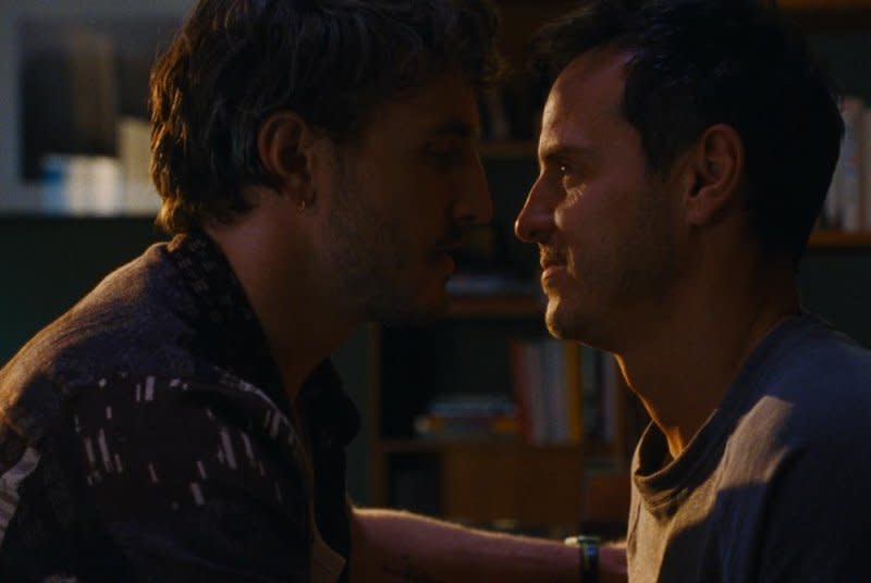 Harry (Paul Mescal, L) and Adam (Andrew Scott) get close in "All of Us Strangers."