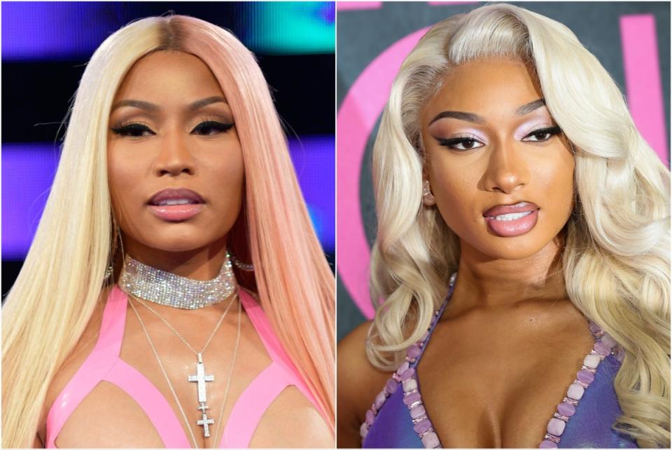 Nicki Minaj (left) and Megan Thee Stallion are locked in a feud that has grown over the past few years (Getty)