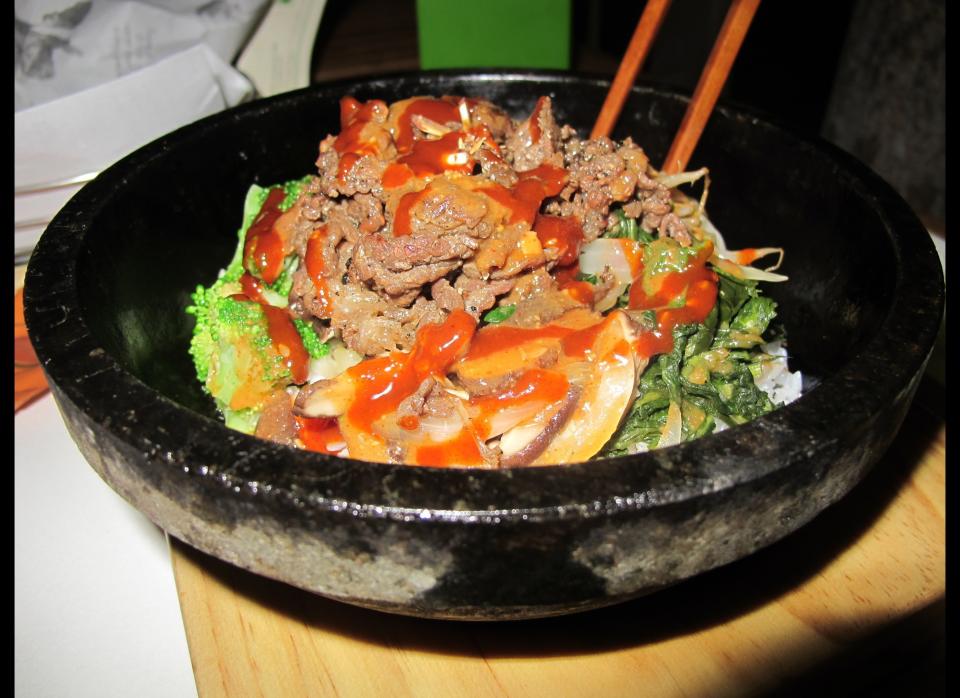 <a href="http://www.ibibigo.com/world/location_english.asp" target="_hplink">Bibigo</a>  1091 Broxton Ave.  Los Angeles CA 90024    Bibigo breaks Korean BBQ down to its essentials so that it can provide a quick dining experience to hungry visitors. The food still packs plenty of flavor though, and patrons can be satisfied by both the quick service and the excellent food.    Photo by <a href="http://www.ibibigo.com/world/location_english.asp" target="_hplink">Bibigo</a>