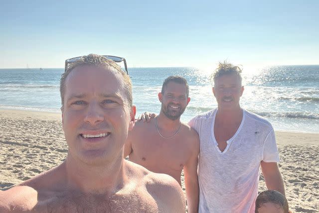 <p>Armie Hammer Instagram</p> Armie Hammer and his friends enjoying a day at the beach in Los Angeles in November 2023