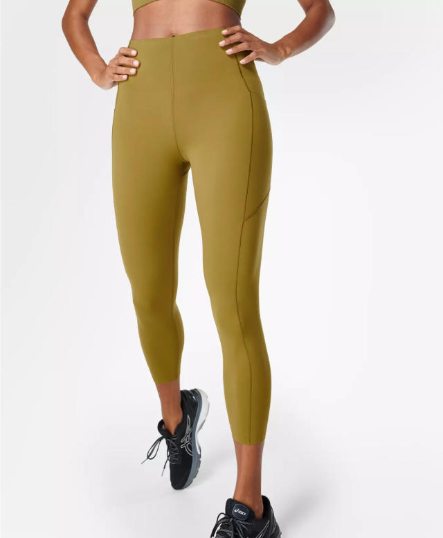 Sweaty Betty Zero Gravity 7/8 Running Leggings, Olive Leopard, XXS