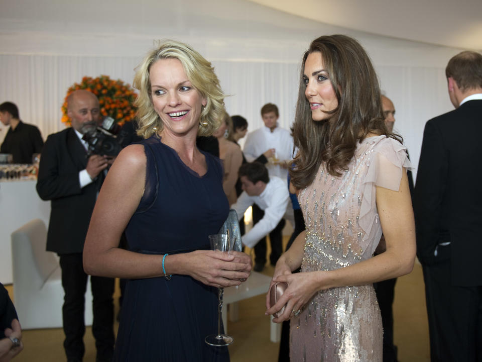 Catherine, the Duchess of Cambridge, (R) attends the 10th Annual Absolute Return for Kids (ARK) Gala Dinner on behalf of the Foundation of Prince William and Prince Harry, at Perks Field, Kensington Palace, in London, on June 9, 2011. AFP PHOTO / POOL / Arthur Edwards (Photo credit should read ARTHUR EDWARDS/AFP via Getty Images)