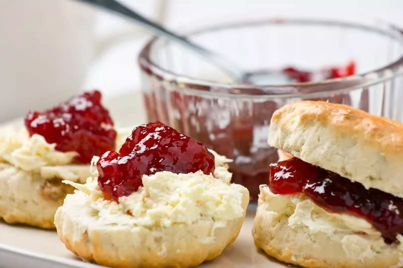 Scones with cream and jam