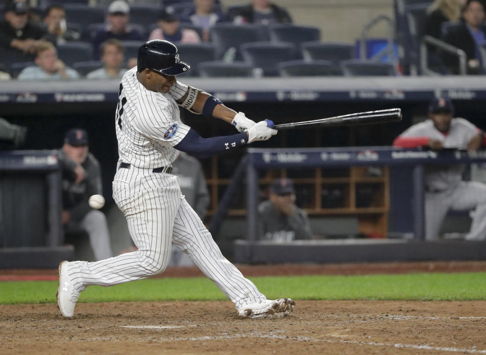 New York Yankees' third baseman Miguel Andujar has made a strong case for AL Rookie of the Year. (AP)