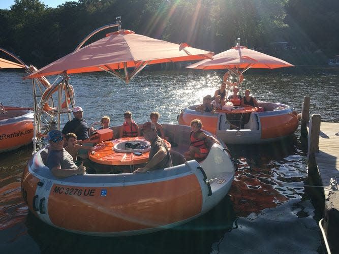 Donut boats seat up to 10.