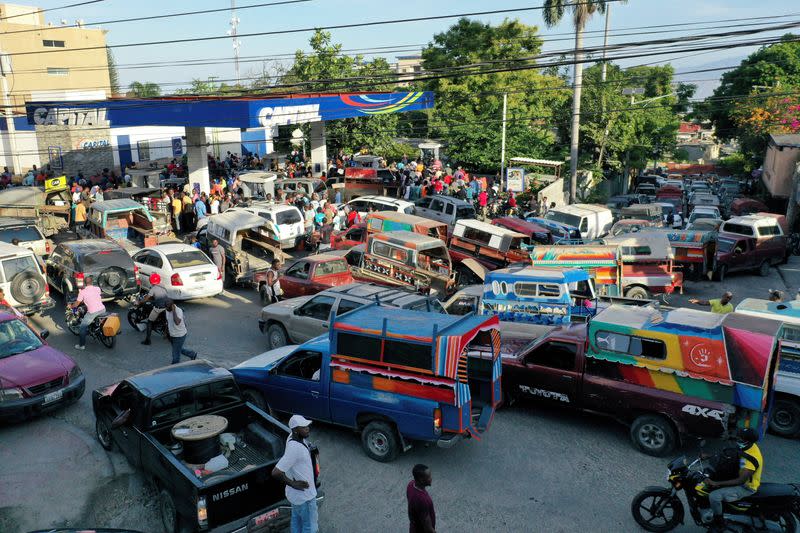 FILE PHOTO: Haitian gangs temporarily lift a blockade leading to fuel shortages