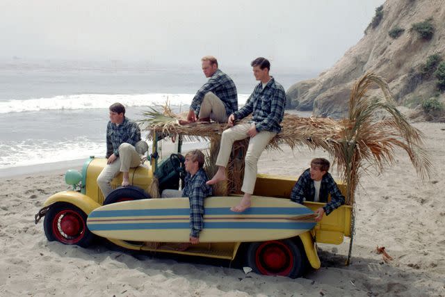 <p>Michael Ochs Archives/Getty</p> The Beach Boys in Los Angeles in August 1962