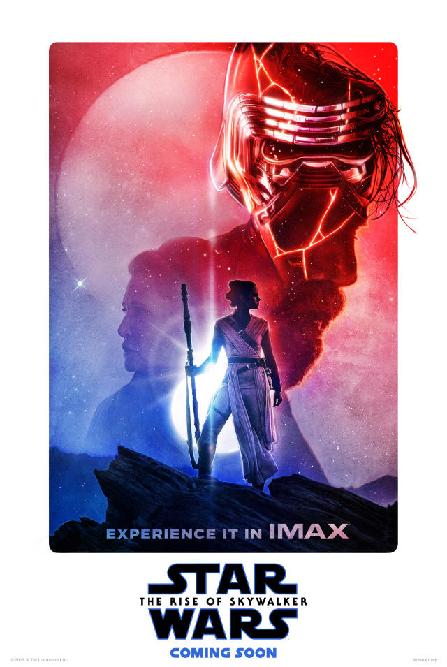 voordat Lucky In de genade van IMAX poster for 'Star Wars: The Rise of Skywalker' launched