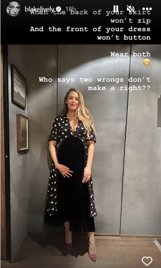 Blake Lively makes the most out of her maternity wardrobe malfunction on  Instagram
