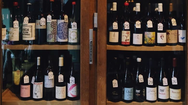 wine bottle selection with prices