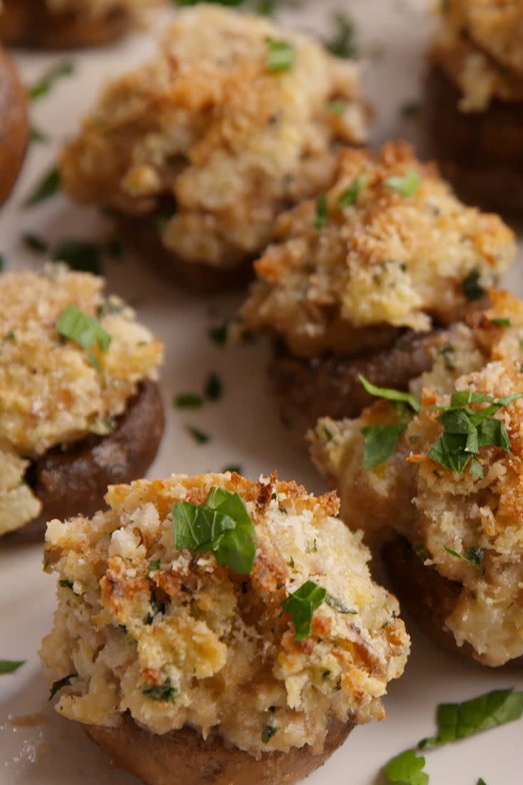 <p>Upgrade the classic app just in time for party season. And who doesn't love a good <a href="https://www.delish.com/uk/cooking/recipes/a29707397/easy-stuffed-mushroom-recipe/" rel="nofollow noopener" target="_blank" data-ylk="slk:stuffed mushroom;elm:context_link;itc:0;sec:content-canvas" class="link ">stuffed mushroom</a>?</p><p>Get the <a href="https://www.delish.com/uk/cooking/recipes/a31691842/boursin-stuffed-mushrooms-recipe/" rel="nofollow noopener" target="_blank" data-ylk="slk:Boursin-Stuffed Mushrooms;elm:context_link;itc:0;sec:content-canvas" class="link ">Boursin-Stuffed Mushrooms</a> recipe.</p>