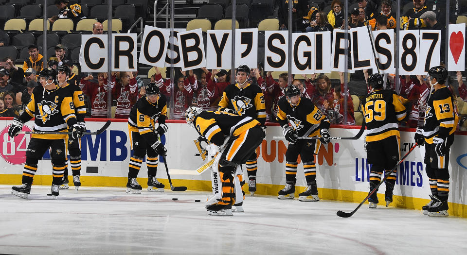 The Johnstown Warriors hockey program added its first-ever all-girls youth hockey team this year, with help from Sidney Crosby. (Photo by Joe Sargent/NHLI via Getty Images)