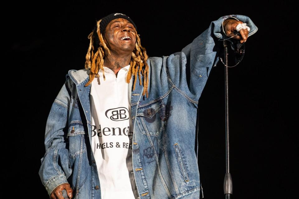 NEW ORLEANS, LOUISIANA - OCTOBER 29: Lil Wayne performs during Lil Weezyana 2022 at Champions Square on October 29, 2022 in New Orleans, Louisiana. (Photo by Erika Goldring/Getty Images)