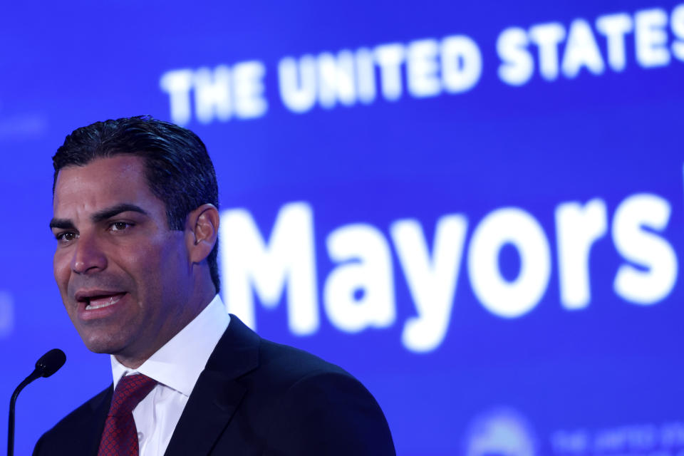 WASHINGTON, DC - JANUARY 19: Francis Suarez, Mayor of Miami and President of The United States Conference of Mayors (USCM), speaks during the 90th Winter Meeting of USCM on January 19, 2022 in Washington, DC. The U.S. Conference of Mayors held its annual winter meeting to hear from Congressional leaders, Biden Administration officials, and other experts to discuss the best ways to achieve the goals of America’s cities in 2022. (Photo by Alex Wong/Getty Images)