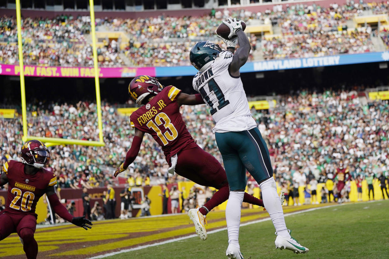 A.J. Brown had himself a DAY on Sunday. (Jess Rapfogel/Getty Images)