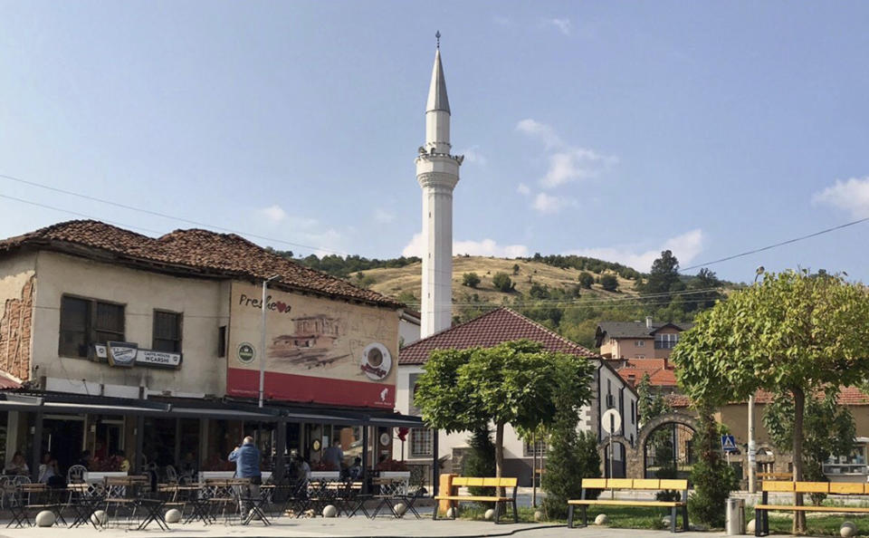 A view on street in Presevo, Serbia, Thursday, Sept. 6, 2018. In an ethnic Albanian-dominated region in southern Serbia that borders Kosovo and that has been widely assumed a potential bargaining chip in any land-swap deal between Serbia and its breakaway former province. (AP Photo/Zenel Zhinipotoku)