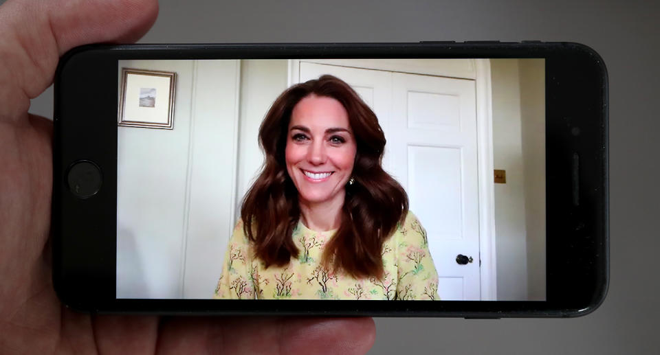 The Duchess of Cambridge's Zoom call wardrobe. (Getty Images) 