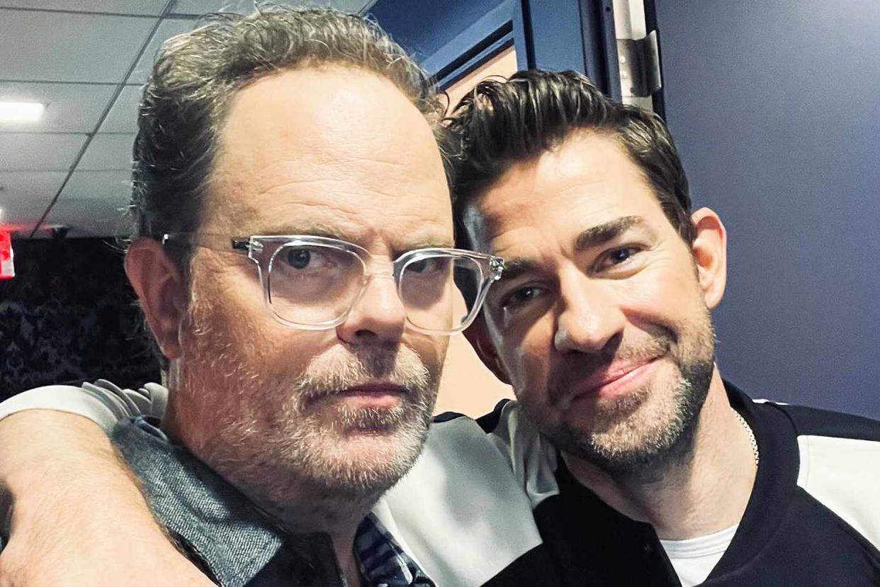 <p>RAINN WILSON/Instagram</p> Rainn Wilson (left) and John Krasinski