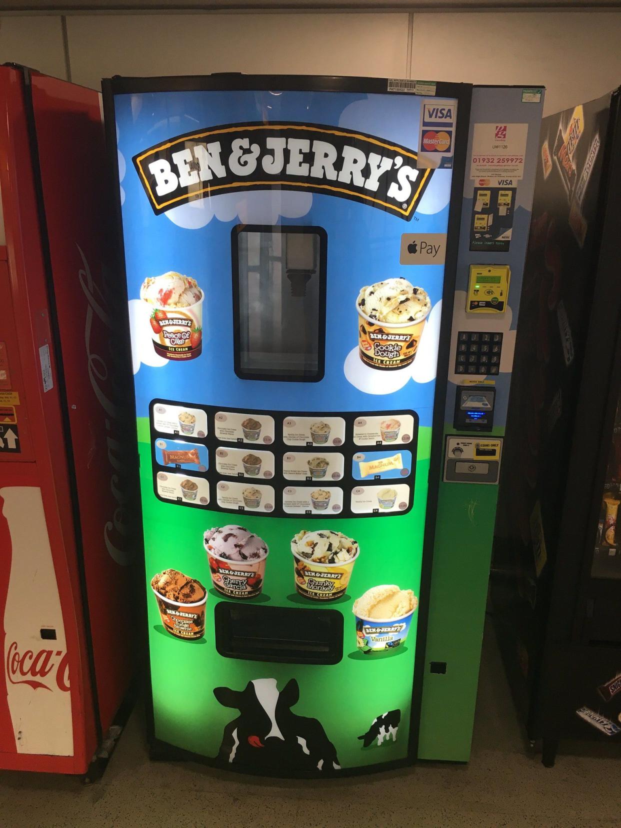 Ben & Jerry's ice cream vending machine