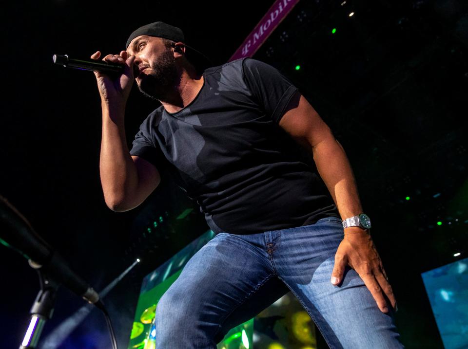 Luke Bryan performs his headlining set on the Mane stage at Stagecoach at the Empire Polo Club in Indio, Calif., Friday, April 28, 2023. 