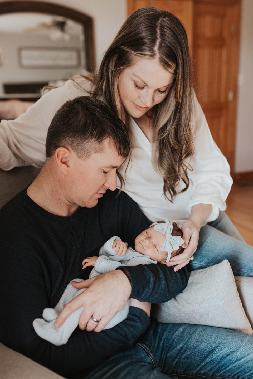 Adena Health patient Kaley Lower with husband, Jordan, and daughter.