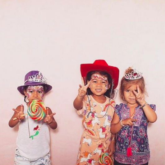 Ryan is part of their kiddie posse. Here they are having fun at her birthday party. Photo: Instagram 