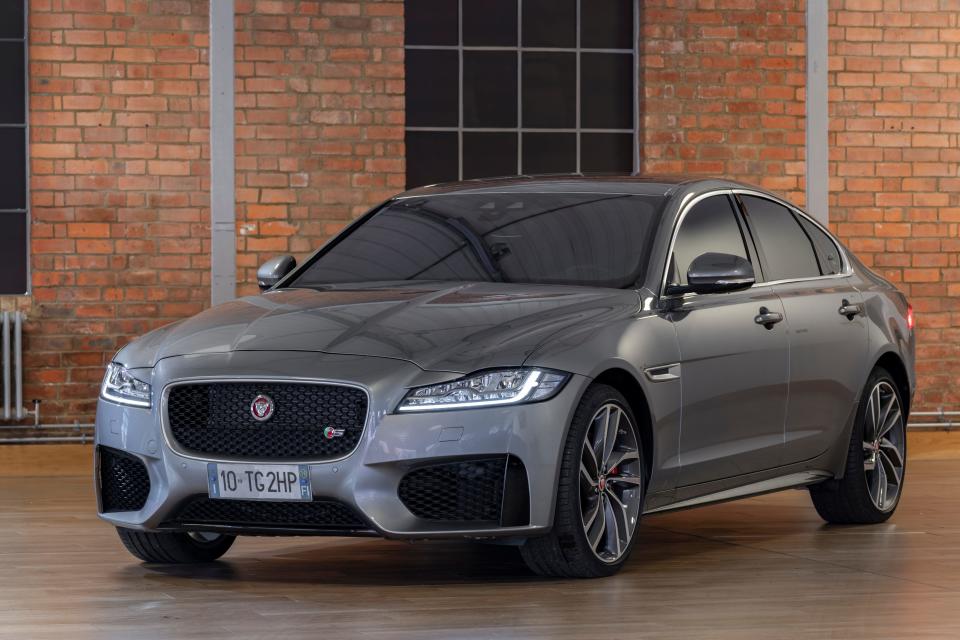 Jaguar XF in a studio.