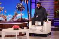 <p>Anthony Anderson is all smiles while guest hosting Friday’s episode of <i>The Ellen DeGeneres Show</i> in Burbank, California. </p>