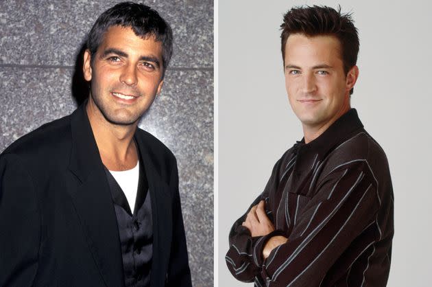 George Clooney and Matthew Perry in the mid-90s, around the time of their breakthrough performances in ER and Friends