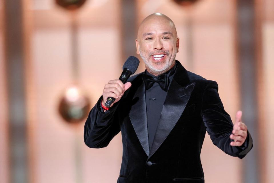 Jo Koy onstage during his disastrous gig hosting the 81st Golden Globes Jan. 7 at the Beverly Hills Hilton. via REUTERS