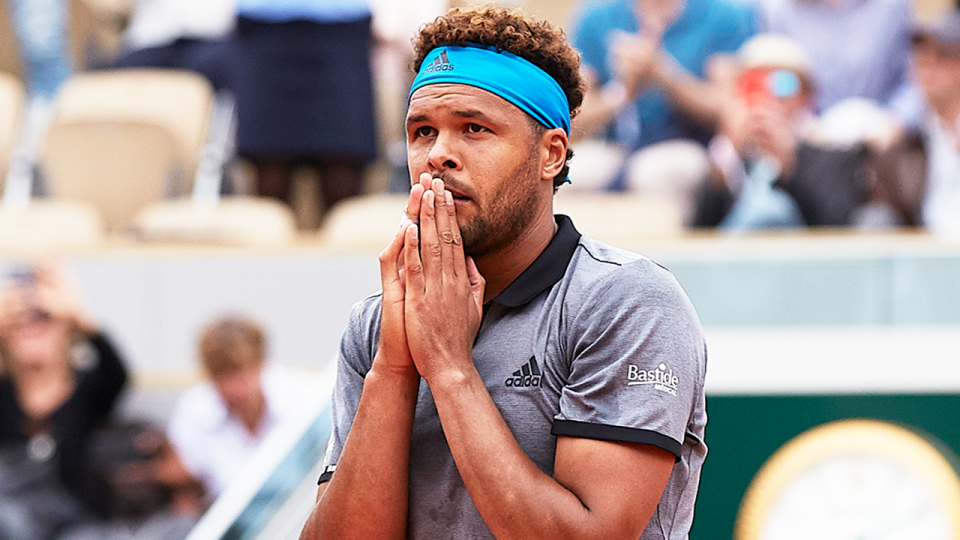 Tennis star Jo-Wilfried Tsonga (pictured) thanking the crowd after a match.