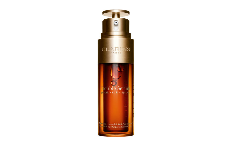 <p><em><a rel="nofollow noopener" href="https://www.clarins.co.uk/double-serum/C070400090.html" target="_blank" data-ylk="slk:Clarins, £75;elm:context_link;itc:0;sec:content-canvas" class="link ">Clarins, £75</a></em> </p>