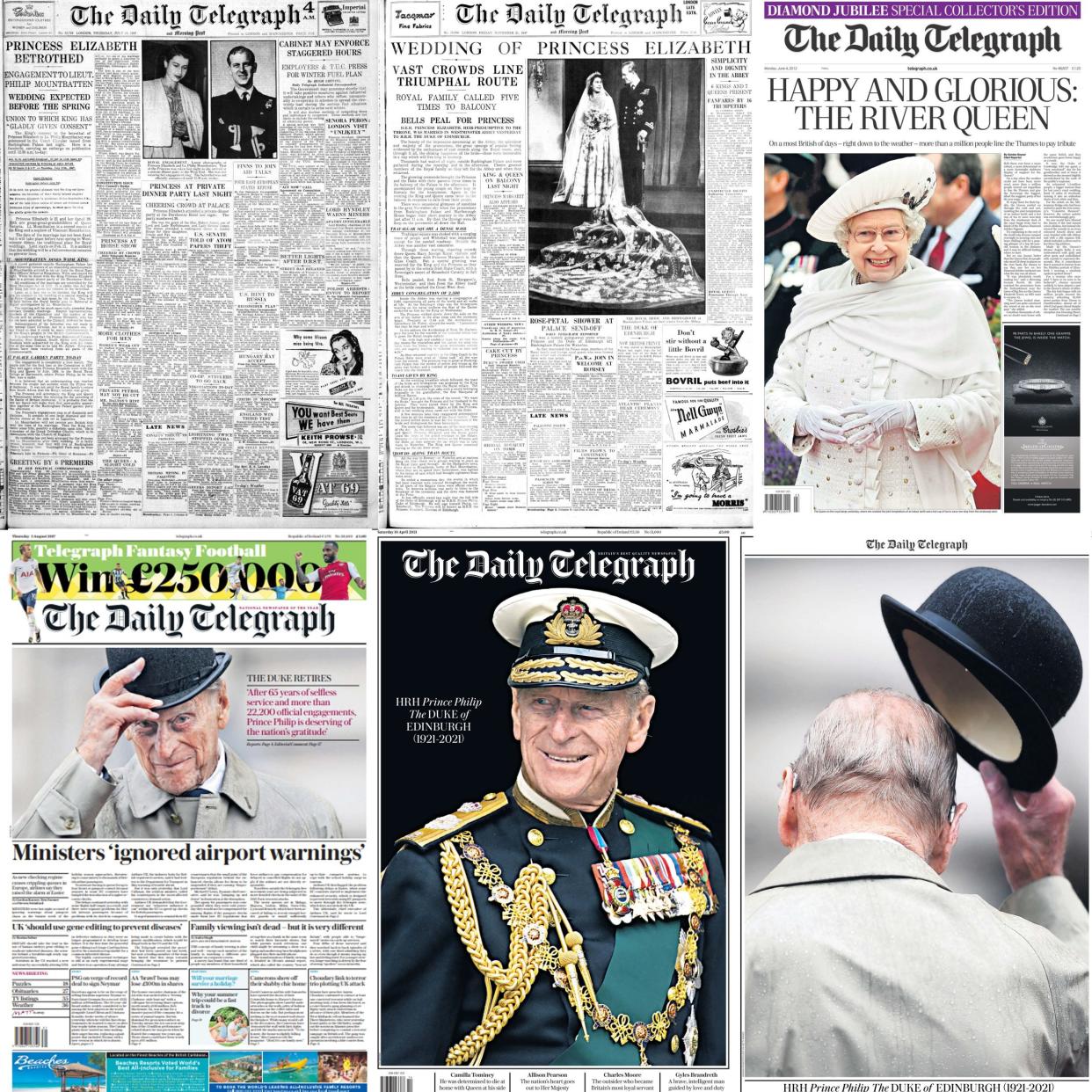 Prince Philip: How The Telegraph covered Duke of Edinburgh's key moments with the Queen