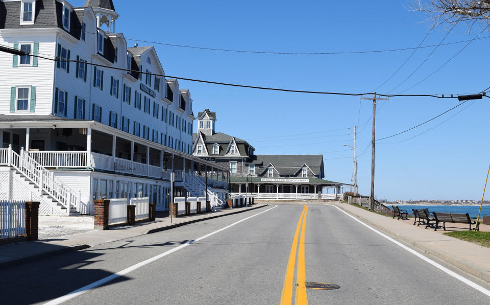 An empty Water Street is seen on Block Island on March 26. (Photo: Kari Curtis for HuffPost)