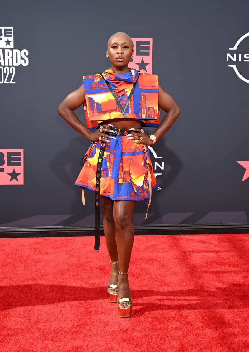 Cynthia Erivo wears Louis Vuitton at the 2022 BET Awards held at the Microsoft Theater on June 26, 2022 in Los Angeles. - Credit: Michael Buckner for Variety