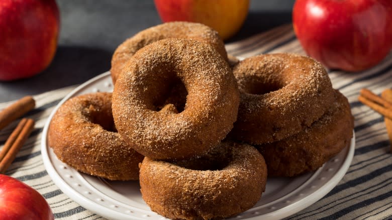 Apple cider donuts on plate