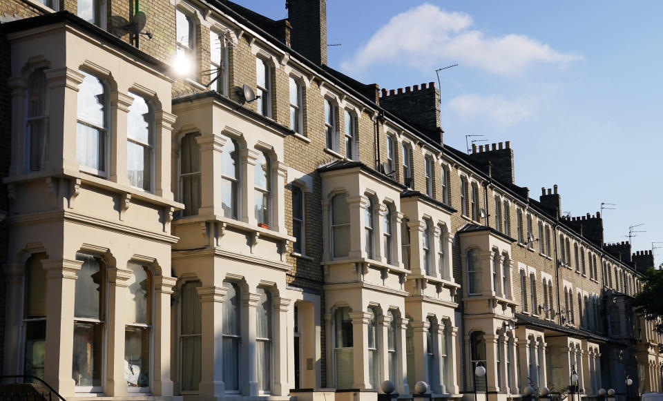 A view of terraced housing in Shepherd's Bush, London. Picture date: Thursday August 5, 2021.