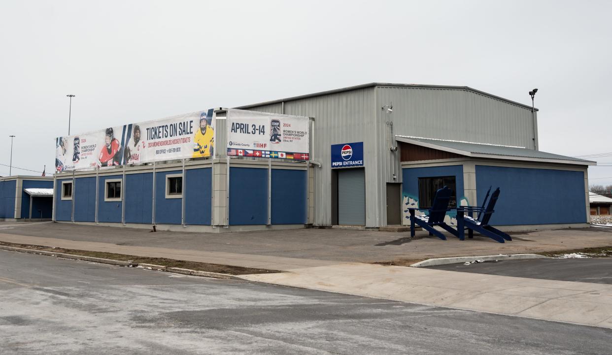 An exterior view of the Subaru World Championship Village in Utica, NY on Friday, March 22, 2024.